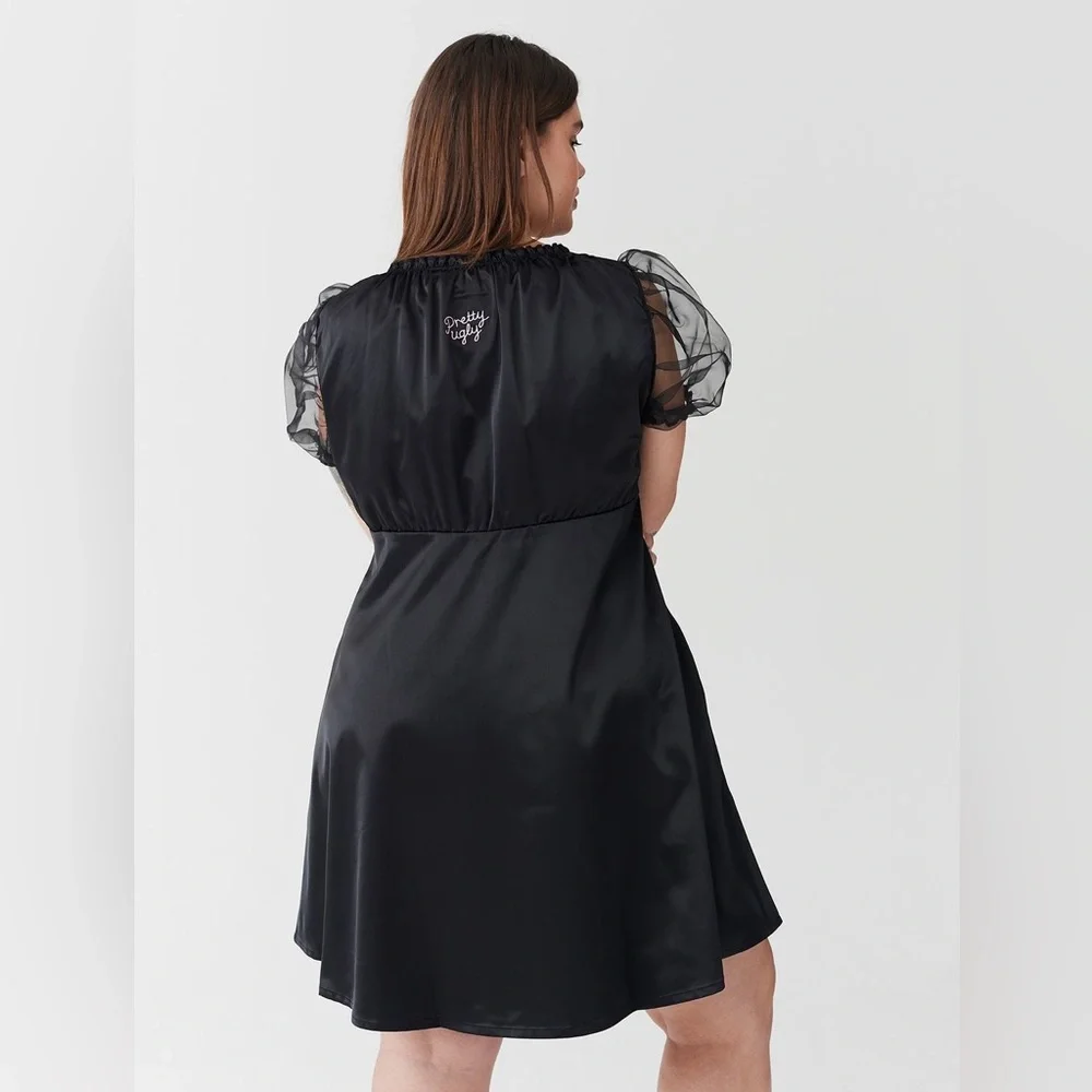 Lazy Oaf Pretty Ugly Babydoll Dress Black 12 - Picture 2 of 14